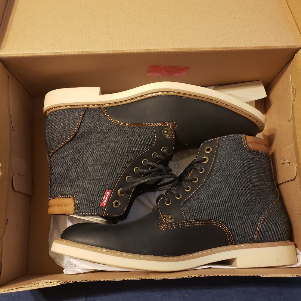 NWT Levi's Navy Blue Denim Ankle Boot Men's Sz. 8